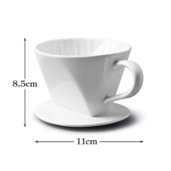 設計師款咖啡過濾器(白色)Traditional Porcelain Coffee Filter Cone – White：圖片 7