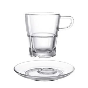 日式簡約濃縮玻璃咖啡杯附盤組Espresso Cup Set, with Saucer