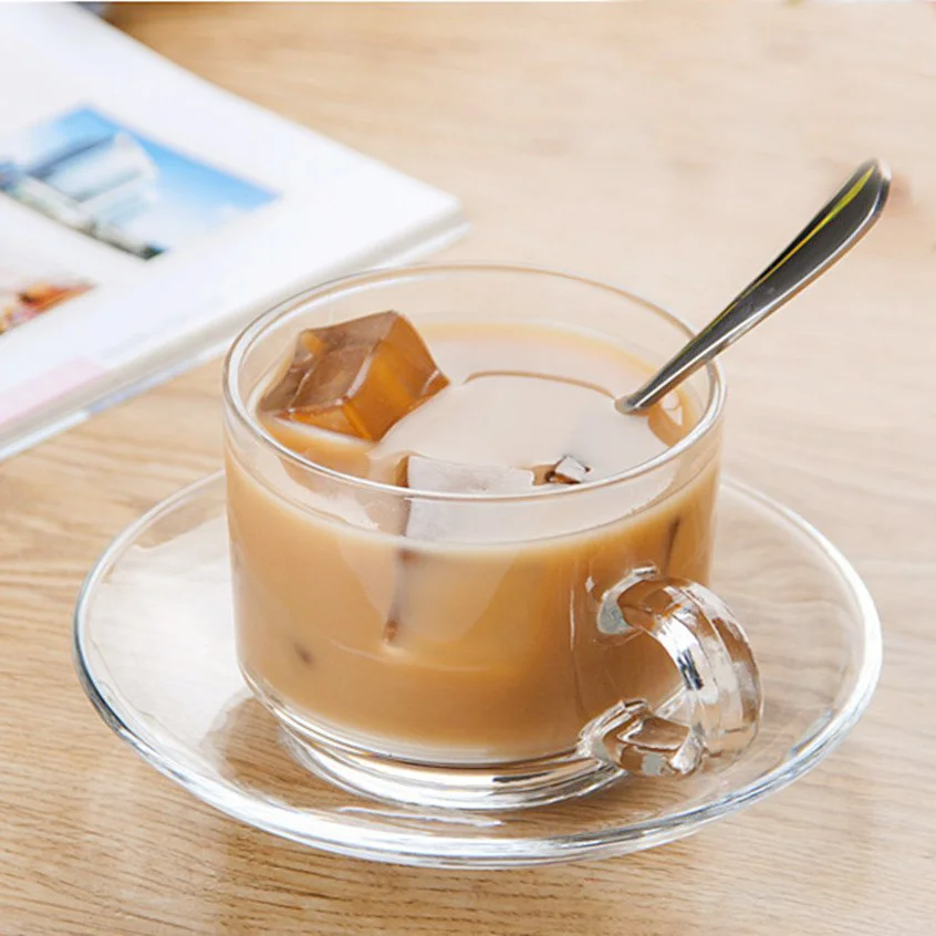 義式晶透濃縮咖啡玻璃杯附盤組 Glass Expresso Coffee Cups with Saucers:圖片 3